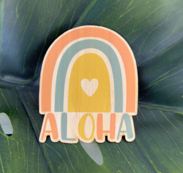 Preview: *NEU* Bambus Sticker " Aloha Regenbogen "